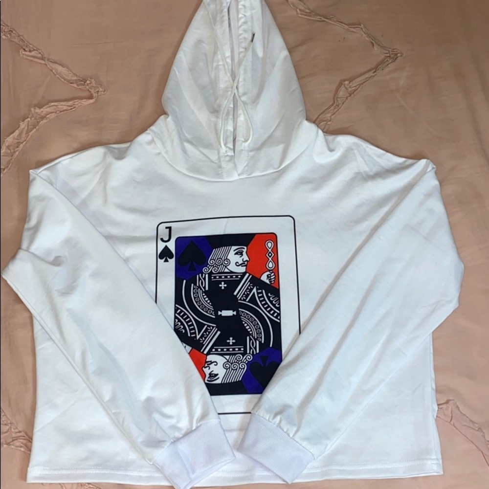 White cropped hoodie